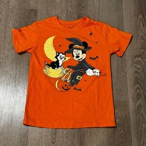 Disney Halloween Orange Minnie Mouse Witch Tee